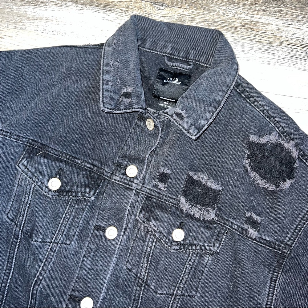 Iris Distressed Denim Jacket - image 3